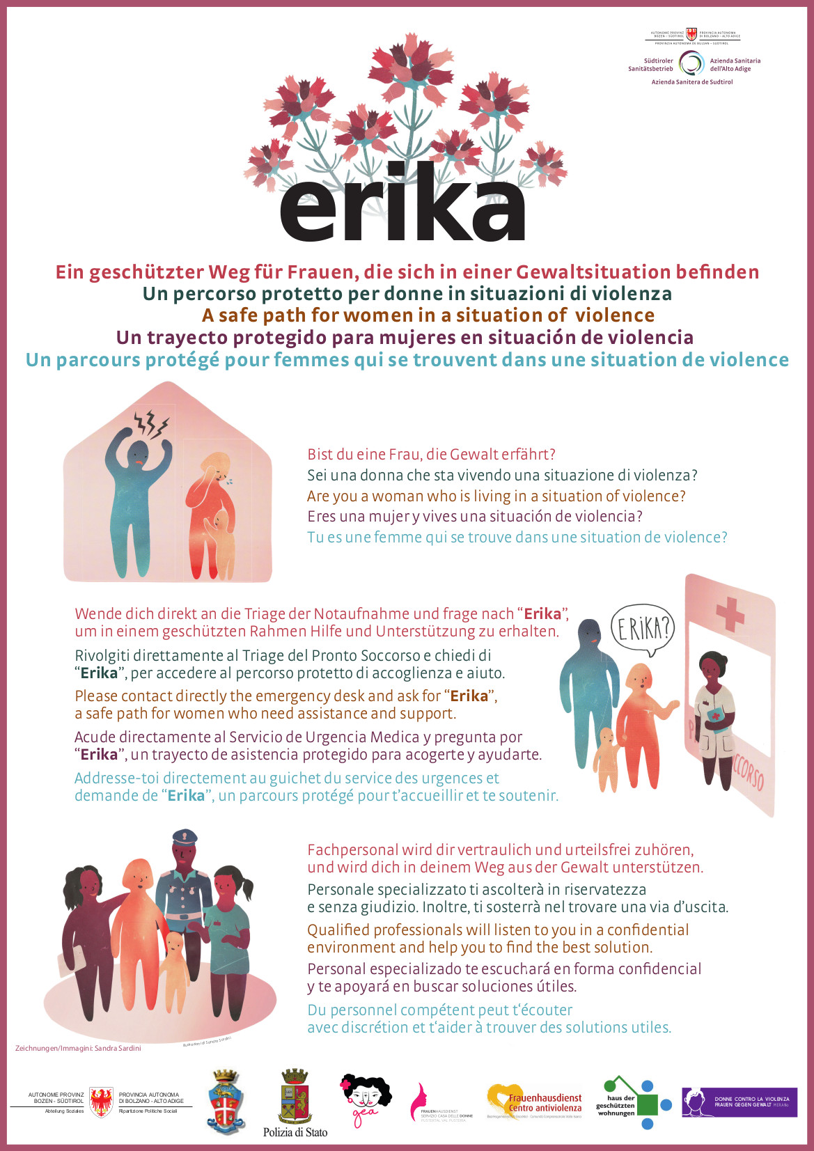 ERIKA - Ein geschützter Weg für Frauen, die sich in einer Gewaltsituation befinden / Un percorso protetto per donne in situazioni di violenza